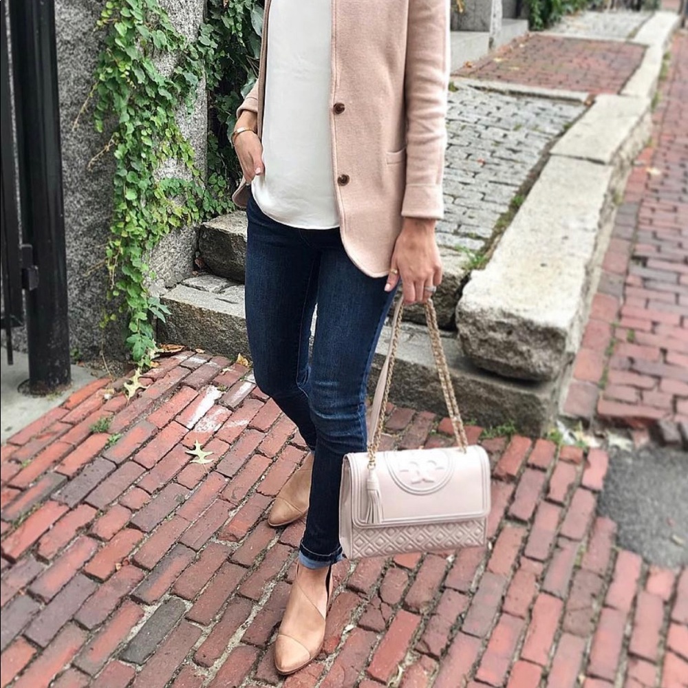 Tory Burch Fleming Convertible bag. Color- bedrock